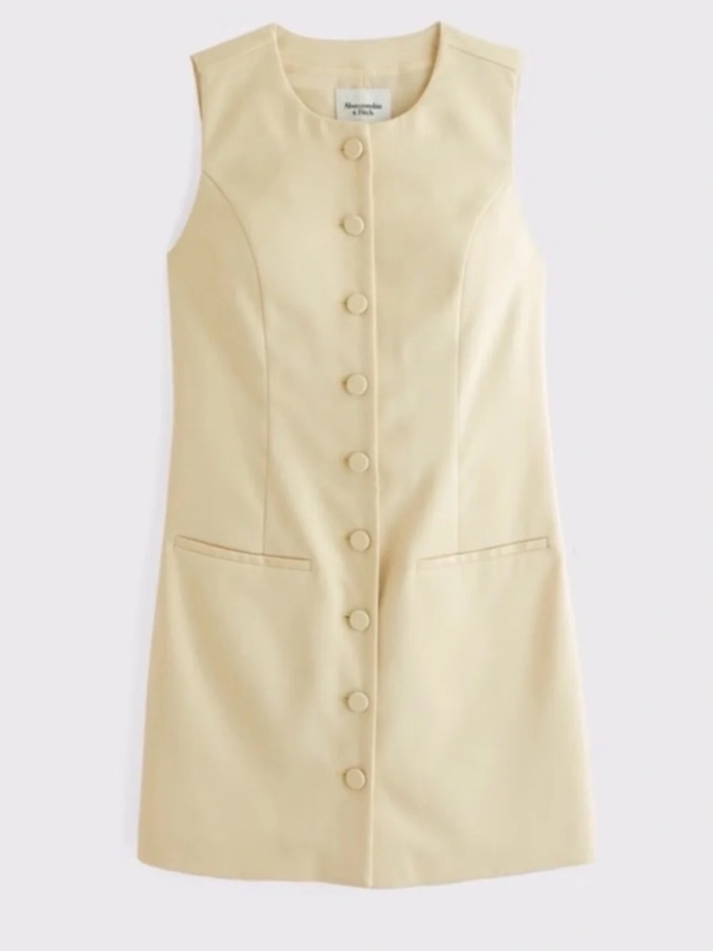 Abercrombie Mara High-Neck Vest Mini Dress in Butter Yellow Size Small Preppy